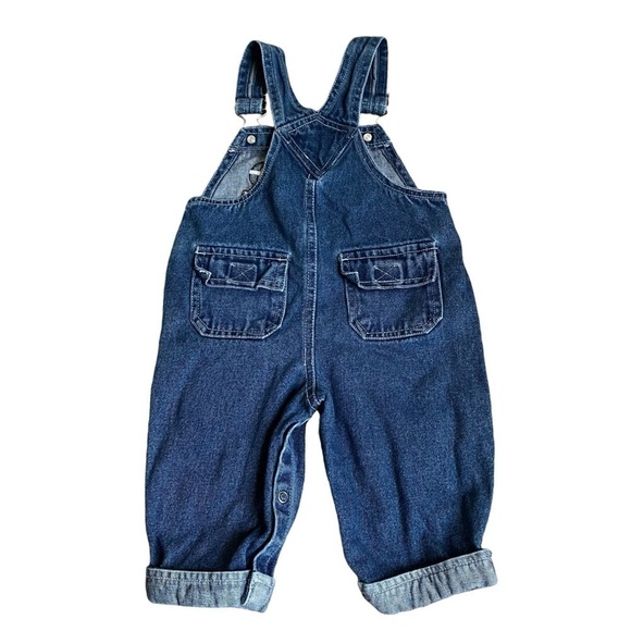 Baby’s Vintage Denim Overalls Blue Football Rugby Touchdown Embroidery Sz 6-9 mo - Picture 5 of 16